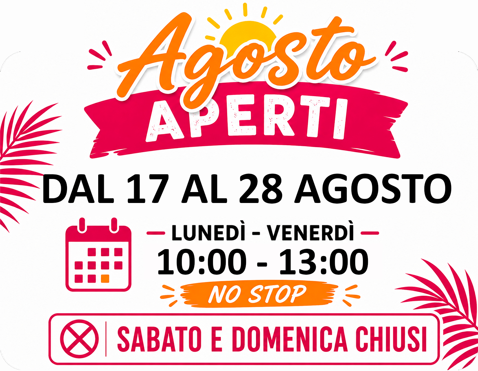 orari agosto sito daniel